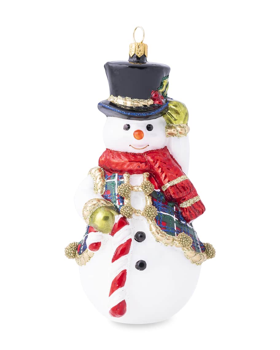 Image 1 of 4: Berry & Thread Tartan Snowman Ornament