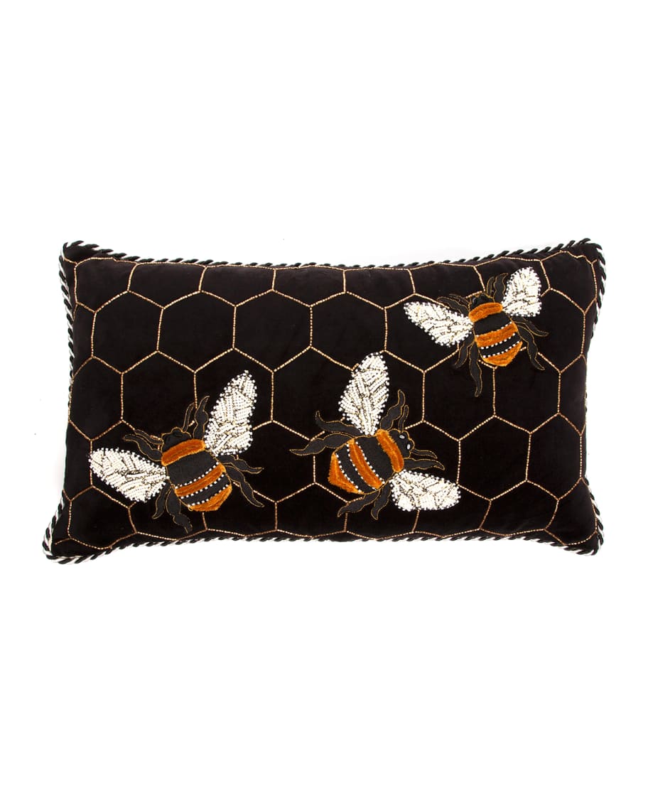 Image 1 of 2: Bumble Bee Lumbar Pillow