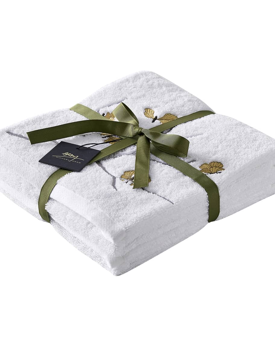 Michael Aram Orchid Blossoms Embroidered Hand Towels Set Of 2 And Matching Items