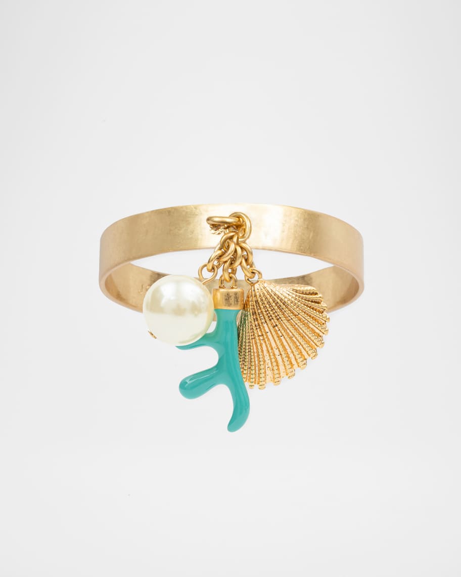 Image 1 of 1: Coral & Shell Skinny Napkin Rings, Set of 4