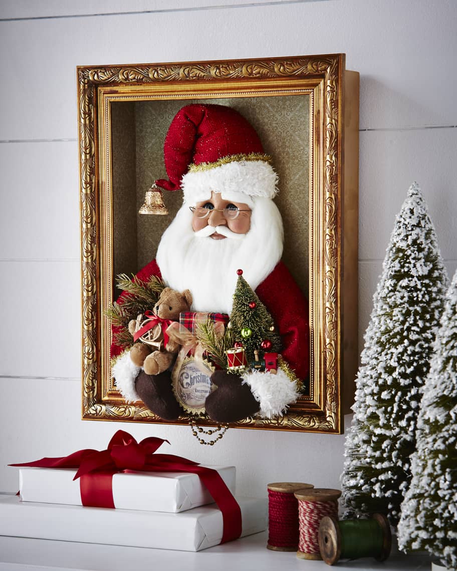 Karen Didion Originals Red Vintage Santa Shadowbox | Horchow