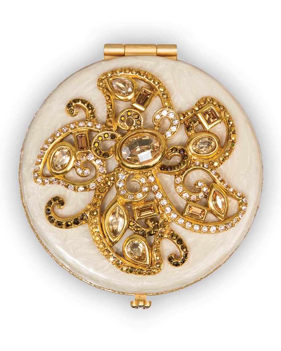 Image 2 of 2: Flower Jeweled Compact