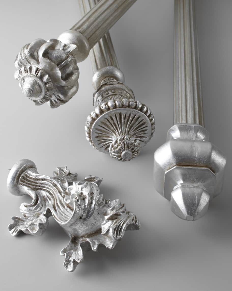 Image 2 of 4: Two Silver-Leaf-Finished "Italian Renaissance" Finials