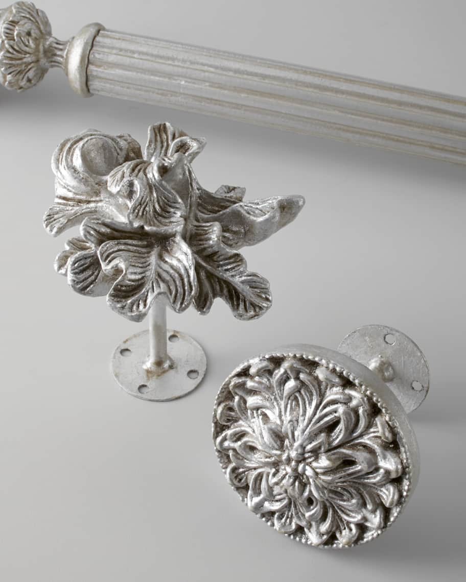 Image 3 of 4: Two Silver-Leaf-Finished "Italian Renaissance" Finials