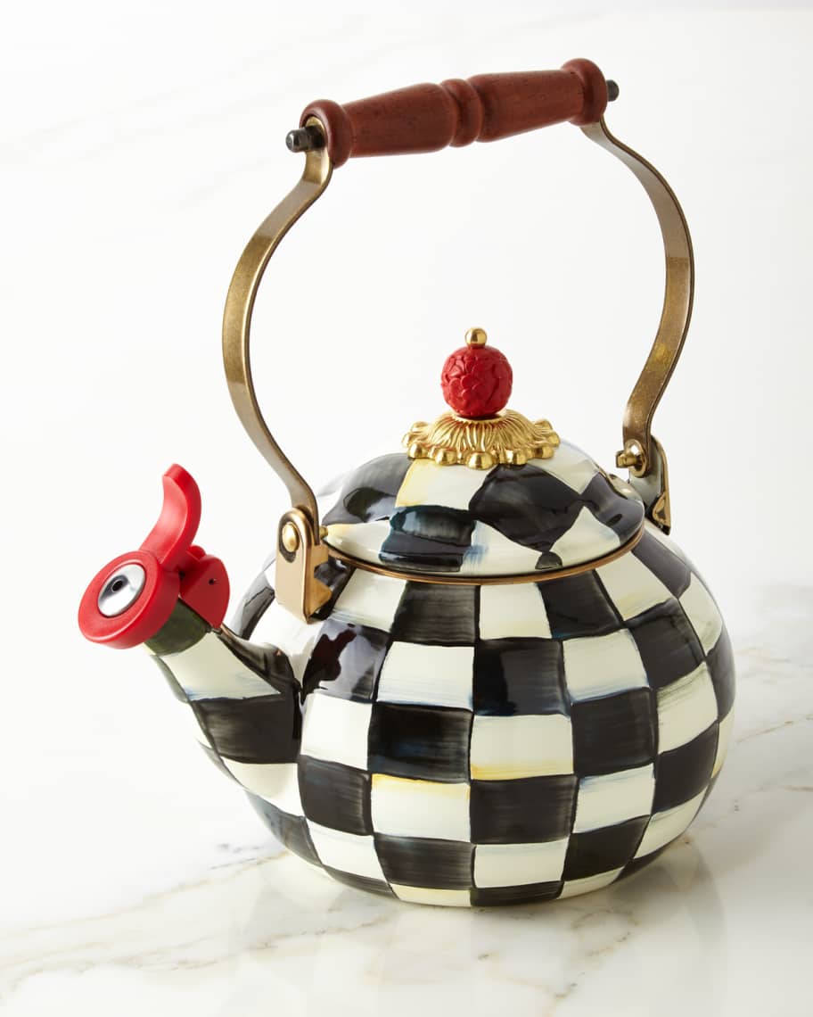 Mackenzie childs courtly check tea kettle shop