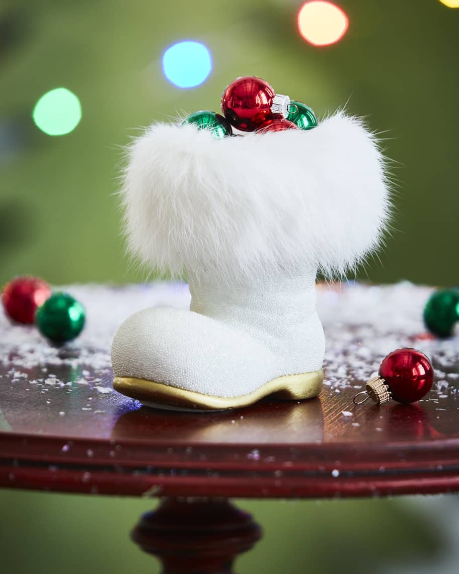 Image 1 of 1: White Santa Boot Collectible