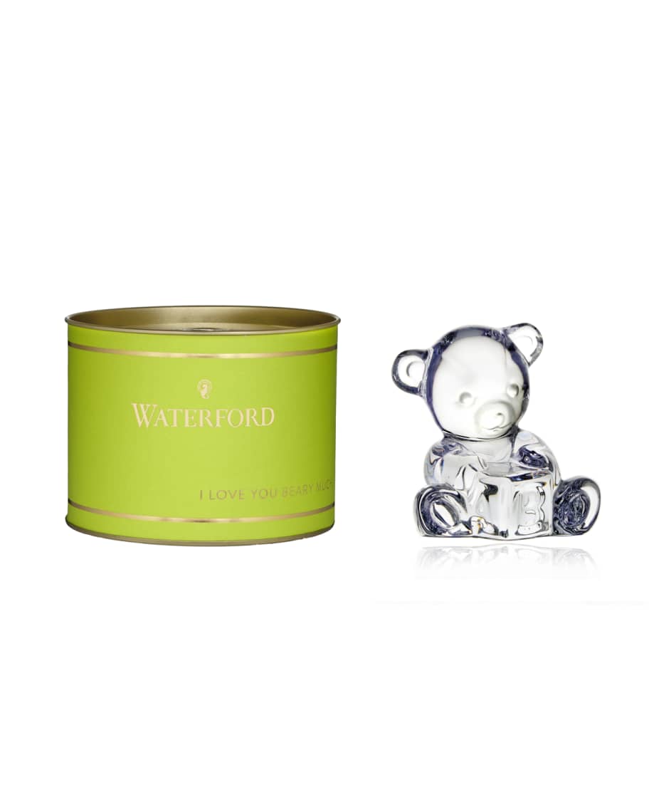 Waterford Crystal Crystal Baby Bear On Block In Gift Box