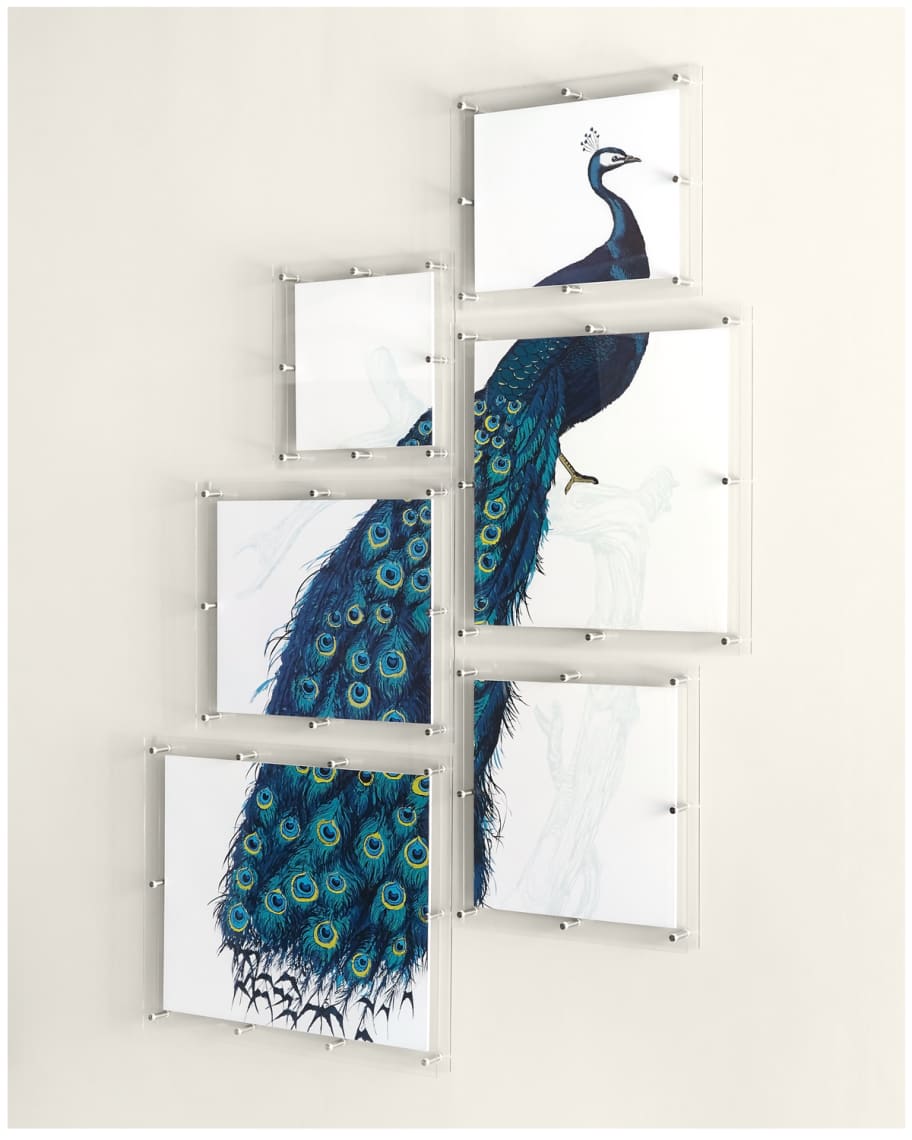 Image 2 of 2: 6-Panel Peacock Wall Art