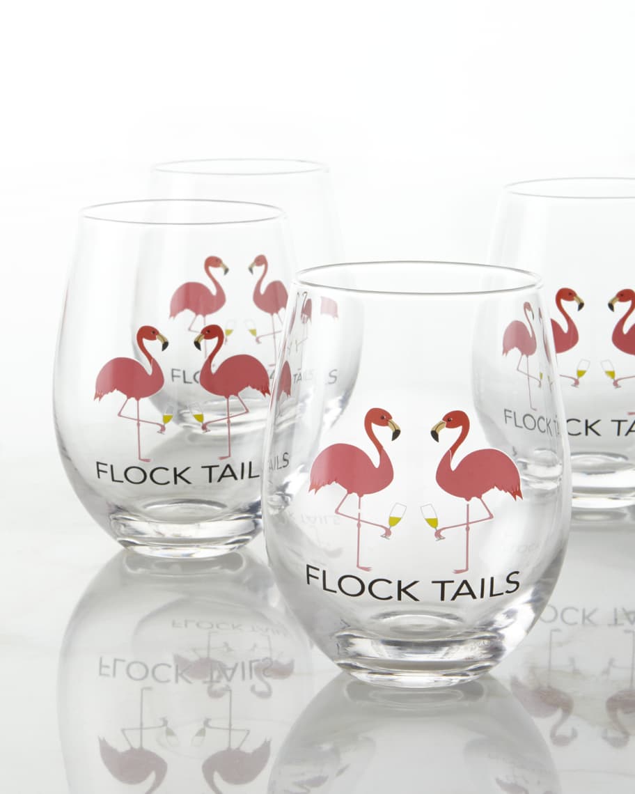 Image 1 of 2: Flocktails Stemless Glasses, Set of 4