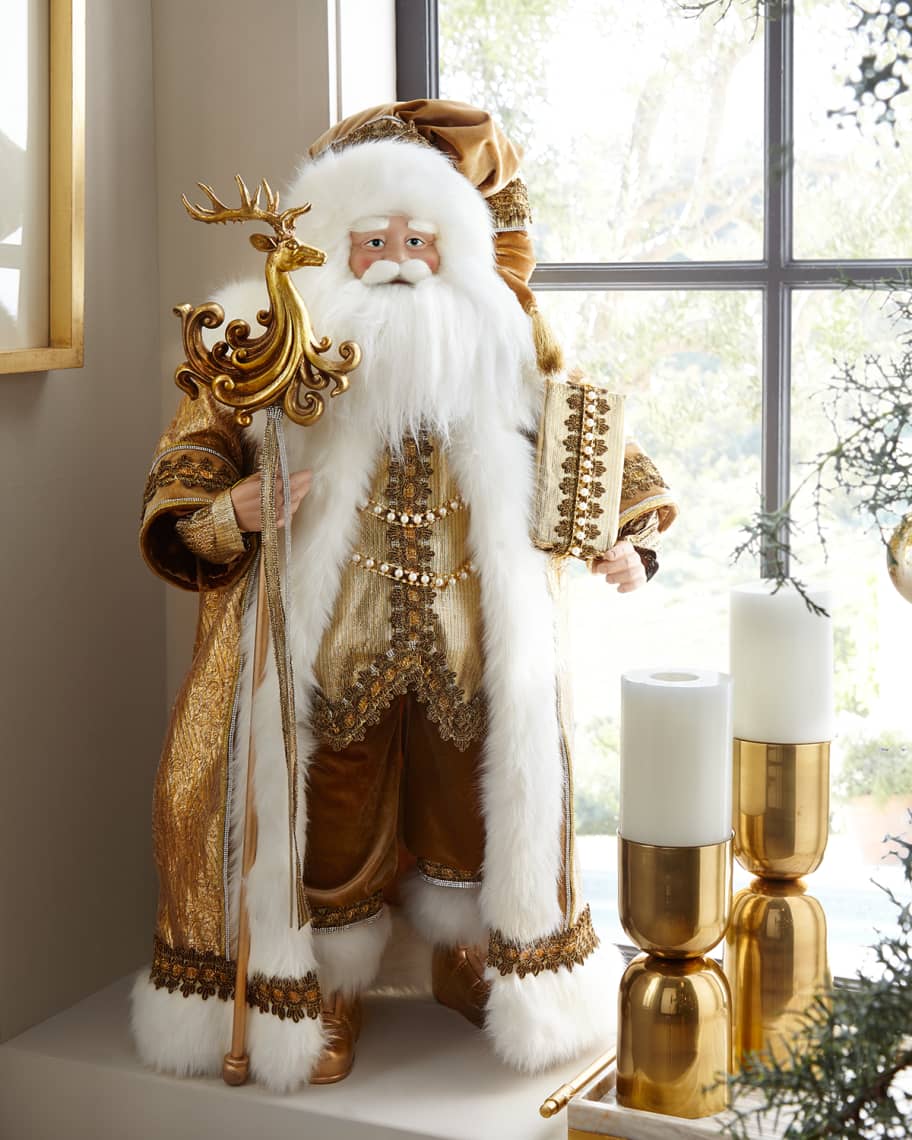 Image 1 of 1: Glimmer and Gold Santa, 36"