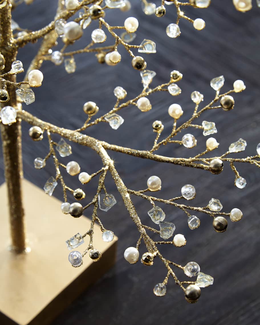 Image 3 of 3: Glimmer & Gold Crystal Tree, 24"