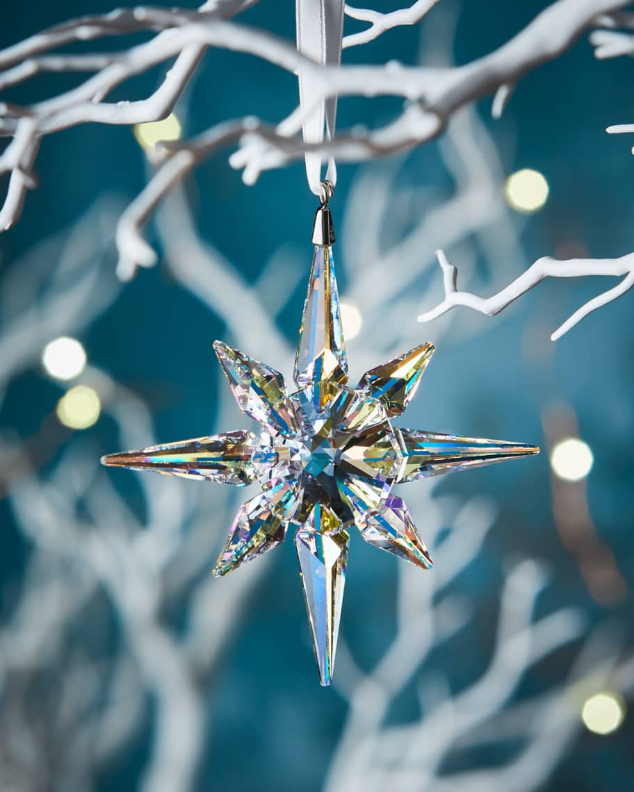 Image 1 of 4: Clear Crystal Star Christmas Ornament