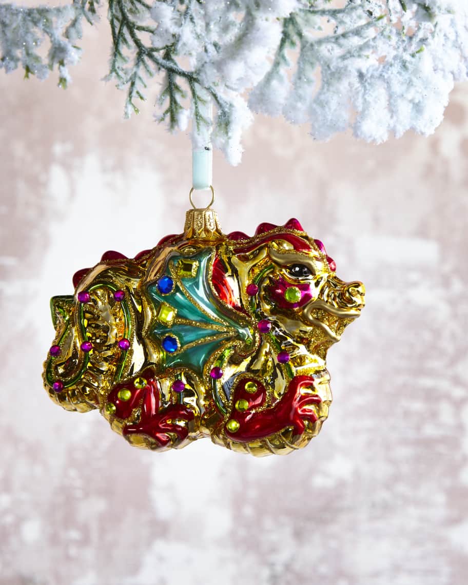 Image 1 of 1: Jewelry Dragon Christmas Ornament