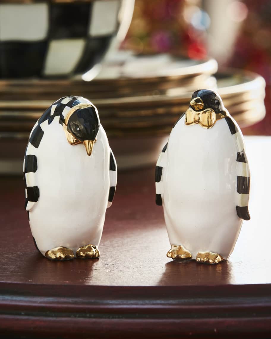 Image 1 of 2: Courtly Check Penguin Salt & Pepper Shakers
