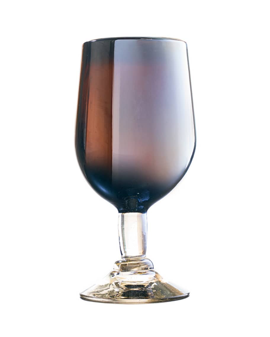 Image 1 of 2: Tia Opalescent Glass Goblet - Chocolate