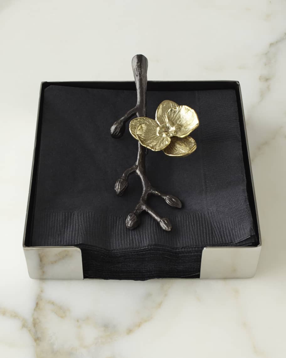 Michael Aram Gold Orchid Cocktail Napkin Holder