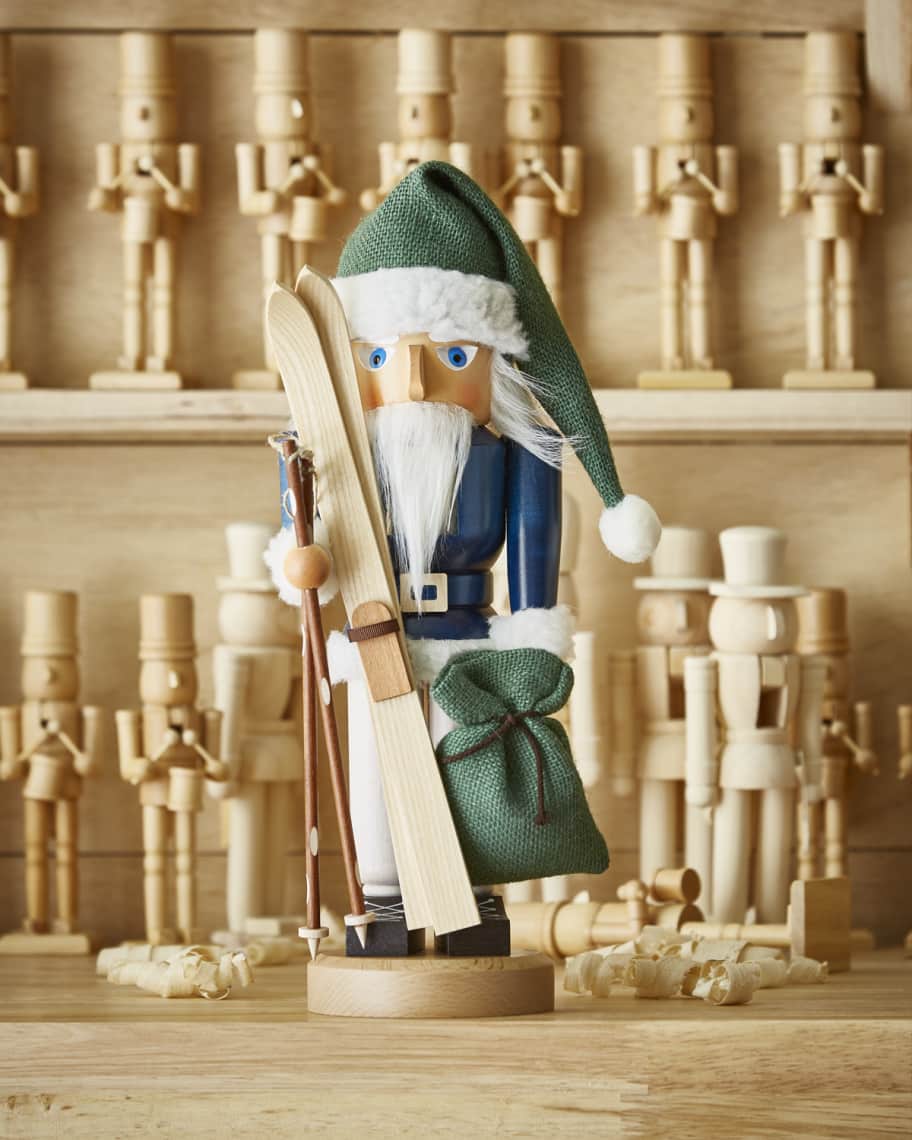 Image 1 of 2: Santa with Skis Nutcracker