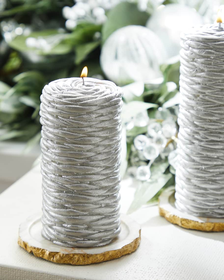 Image 1 of 1: Silver Rope Short Candle