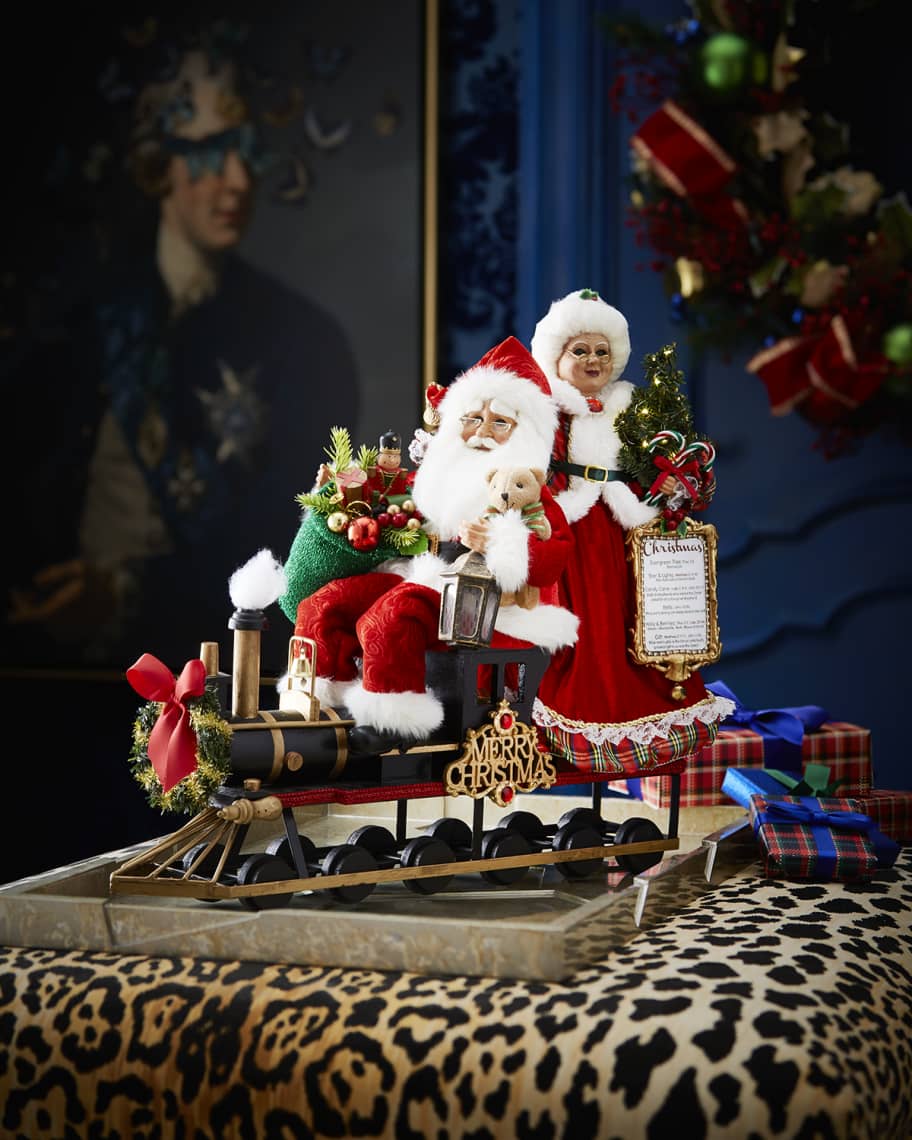 karen didion トレインサンタ Karen Didion Originals Lighted Mr. & Mrs. Claus Train | Horchow