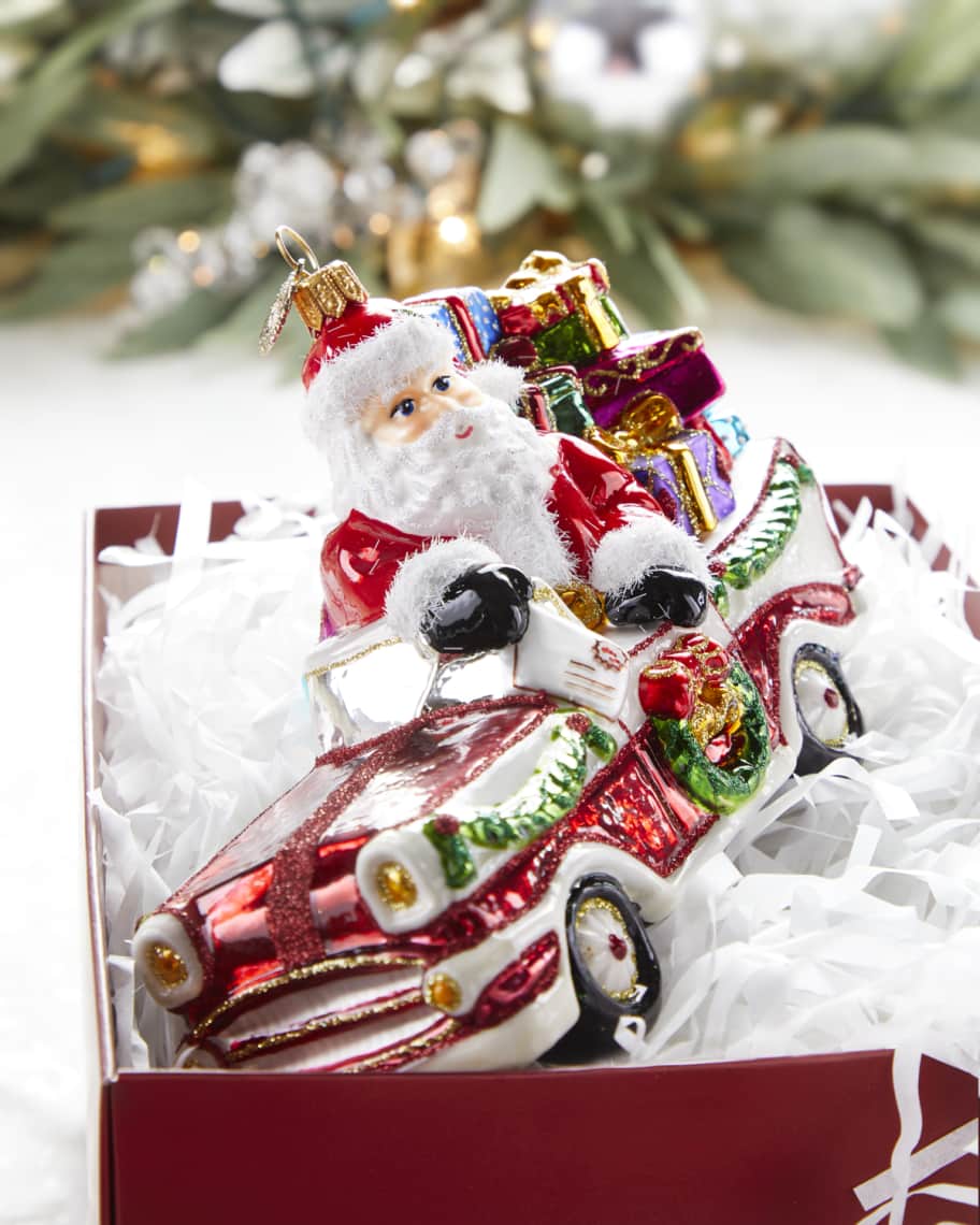 John Huras Santa In Car Christmas Ornament Horchow