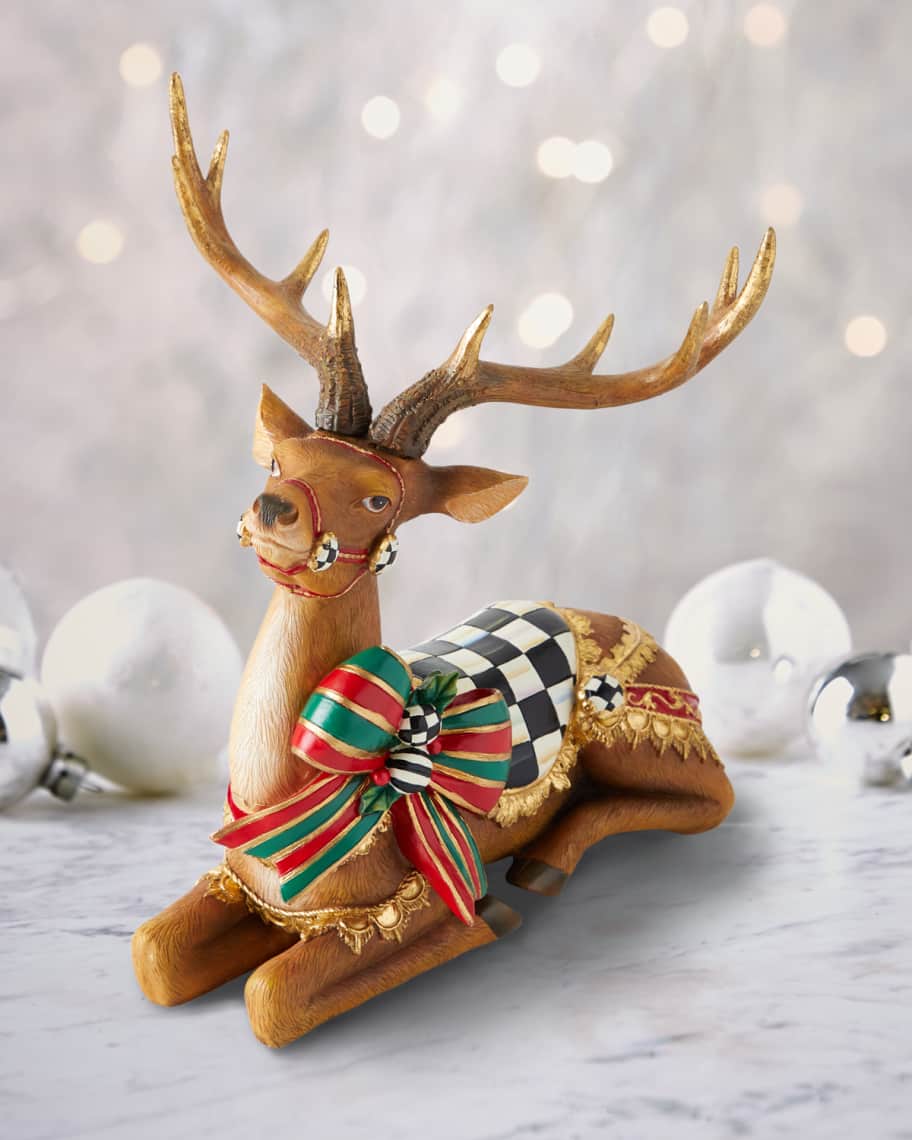 Image 1 of 1: Resting Bow Tie Deer Decor