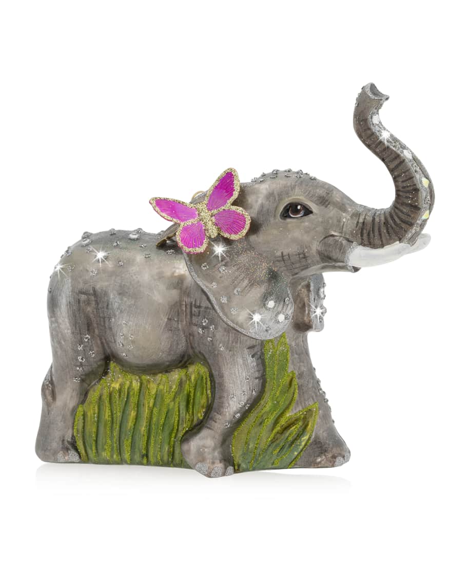 Image 1 of 1: Elephant Glass Ornament