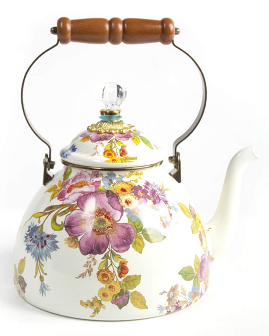 Image 1 of 3: Flower Market Three-Quart Tea Kettle