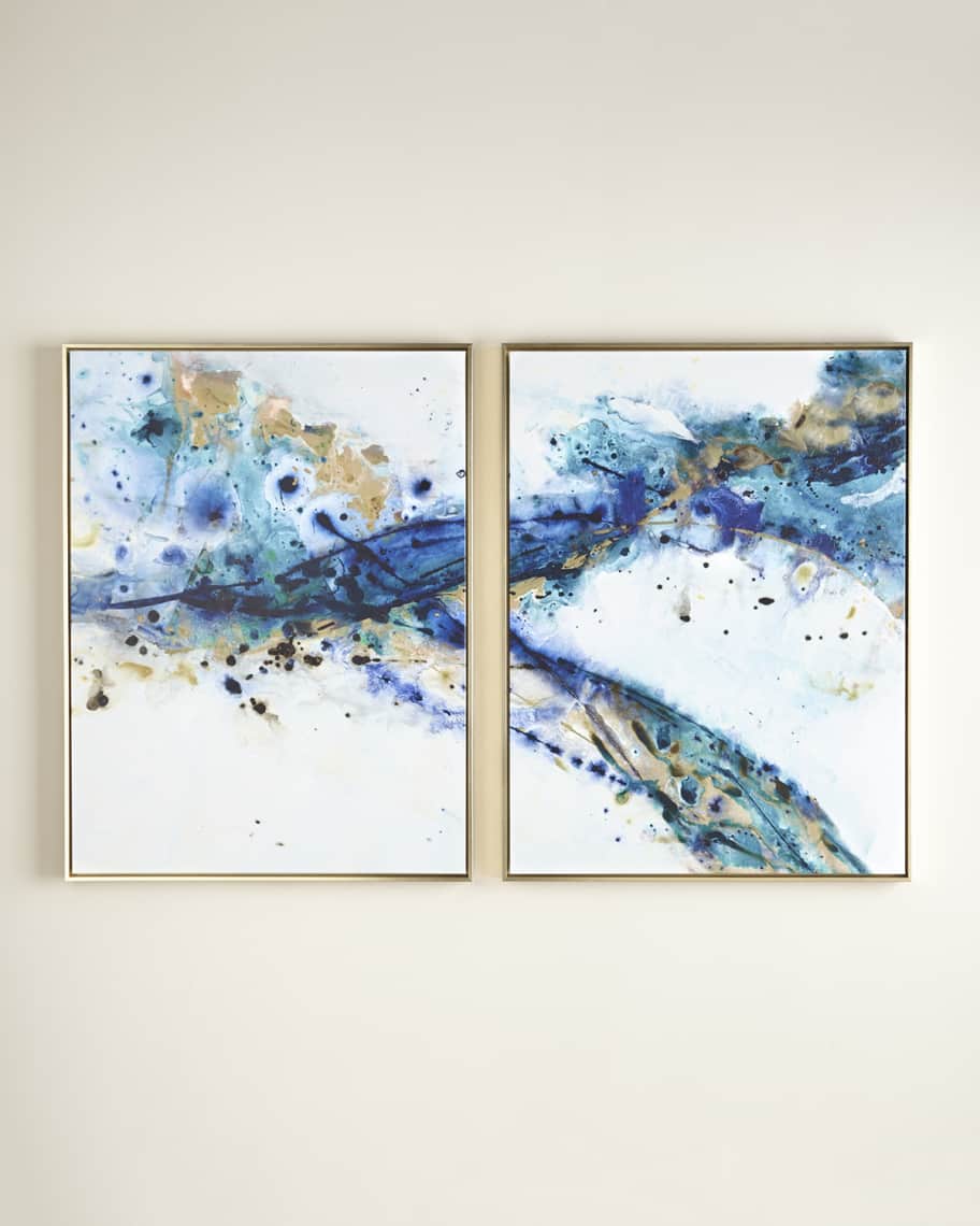 Image 1 of 4: Two "Azure Canyon" Giclee on Canvas Wall Art Set