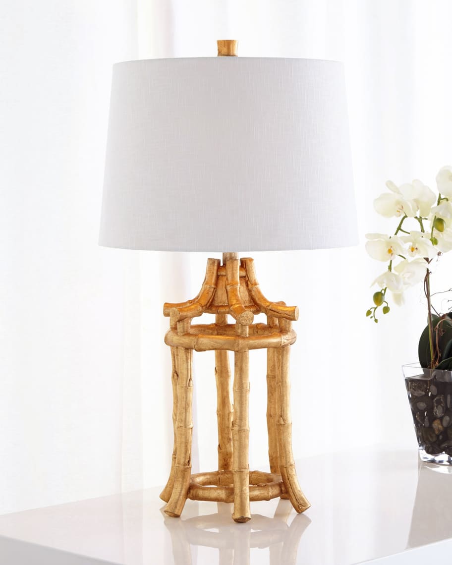 Gold bamboo table lamp sale