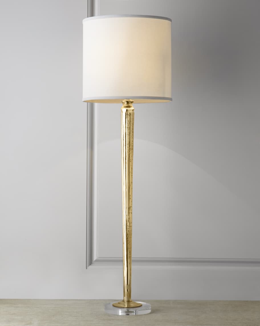 Image 1 of 2: Golden Mercury-Glass Candlestick Lamp