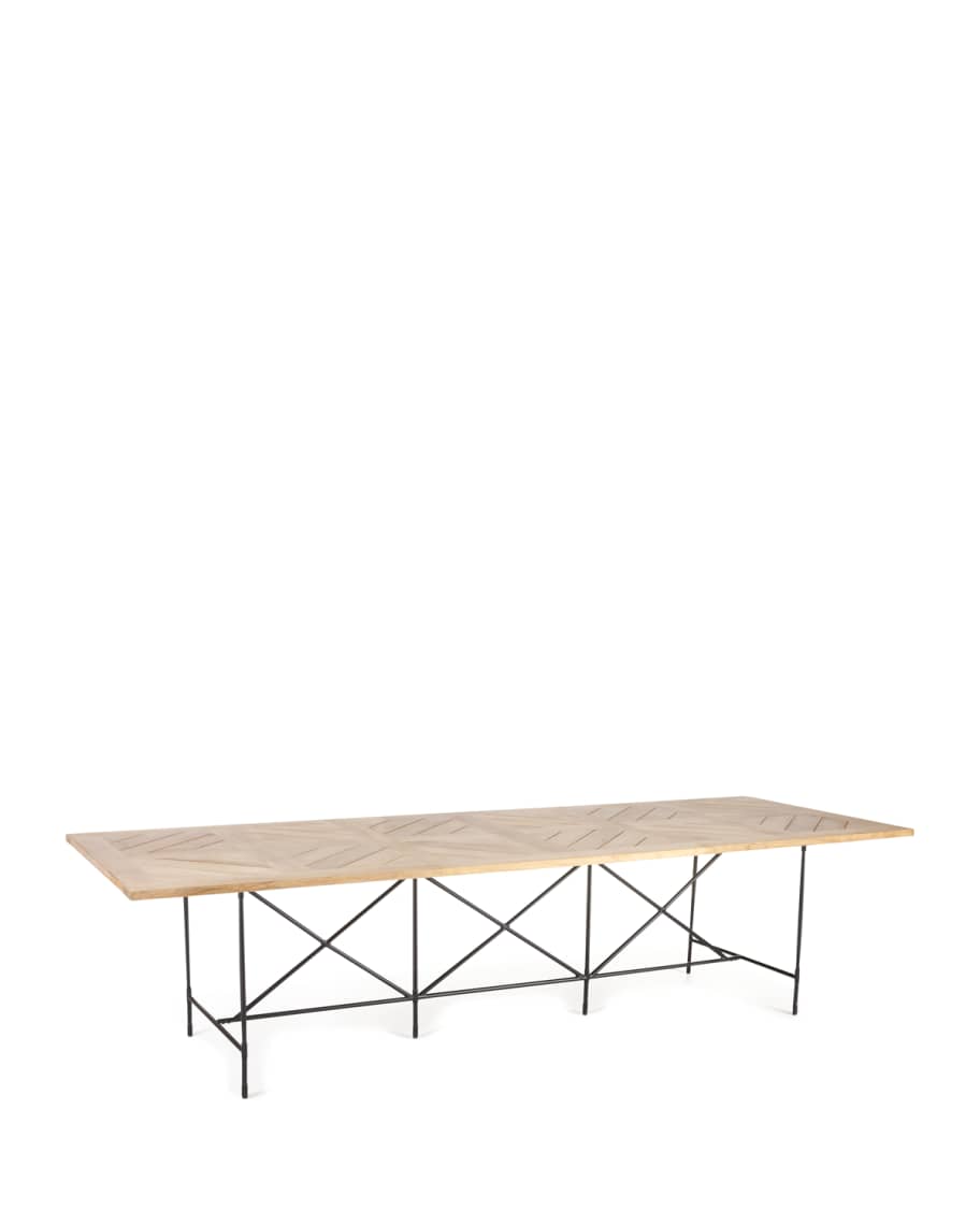 Image 2 of 4: Avery Neoclassical 122"L Outdoor Dining Table