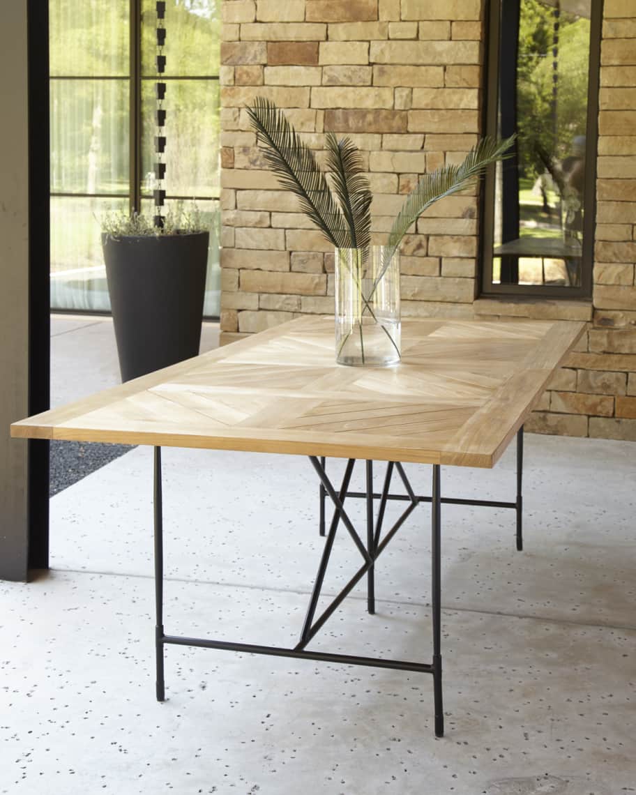 Image 1 of 4: Avery Neoclassical 122"L Outdoor Dining Table