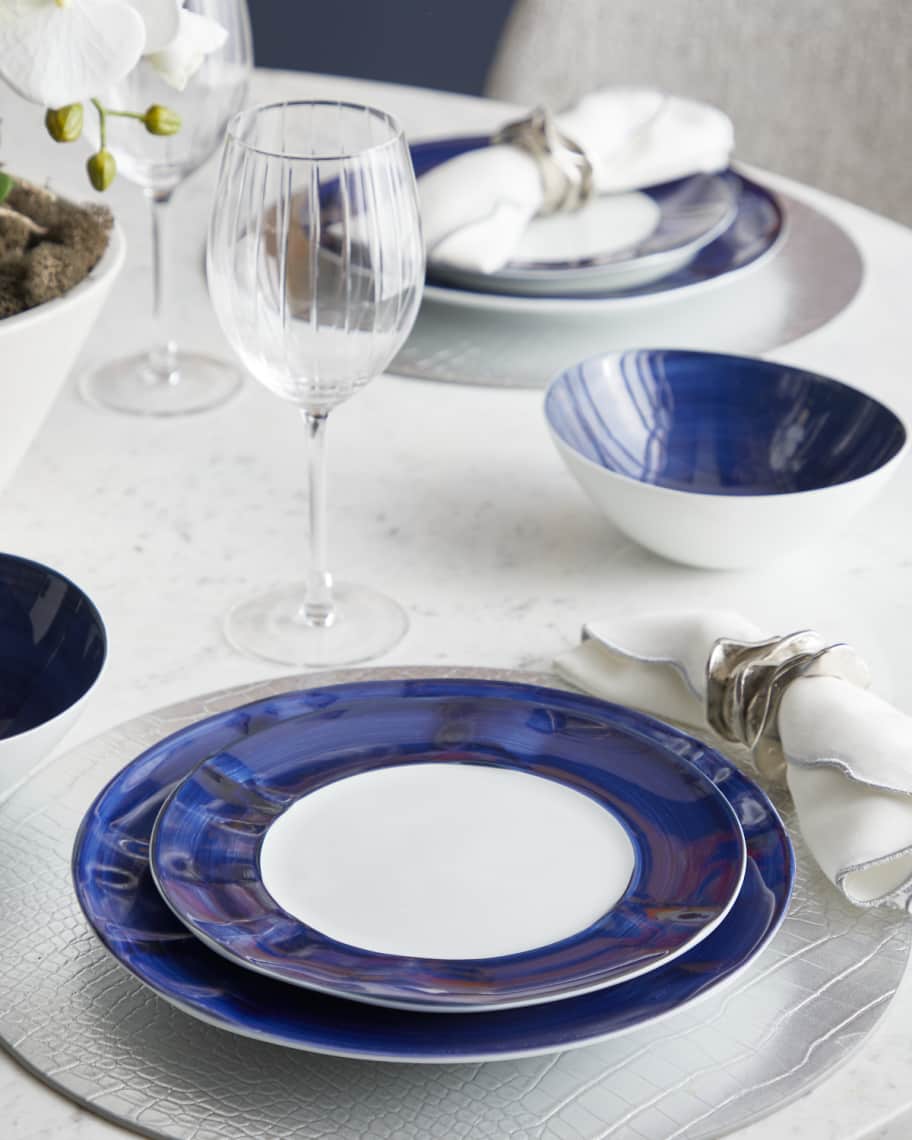 Image 2 of 5: 12-Piece Cobalt Brushstroke Dinnerware Set
