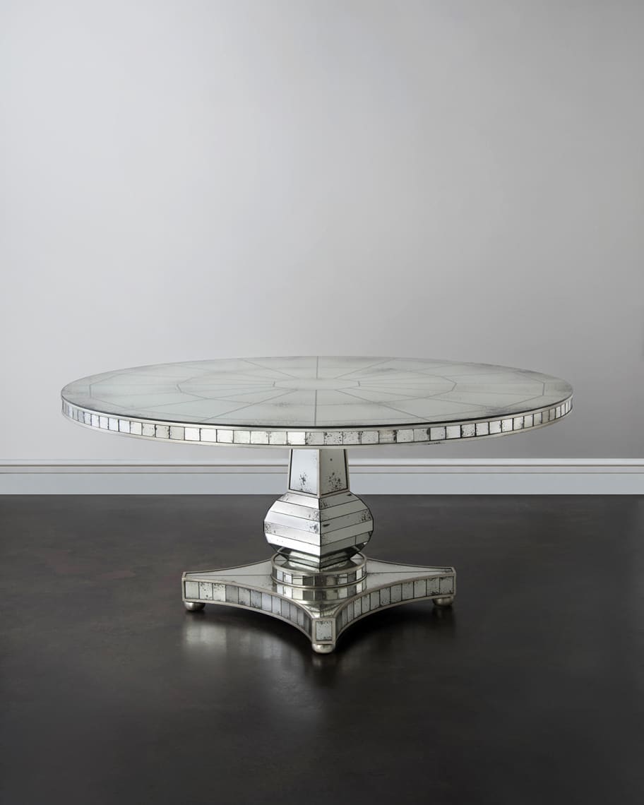 Image 1 of 2: Tonya Mirrored Dining Table