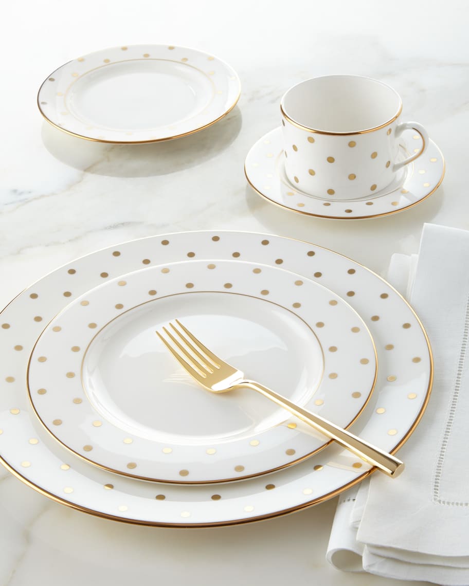 5 Piece Larabee Road Gold Dot Dinnerware Place Setting
