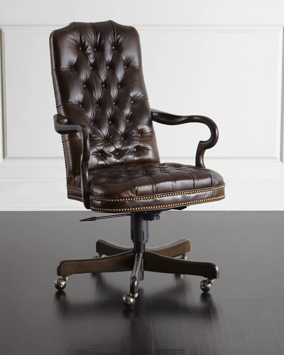 Tufted leather executive chair clearance