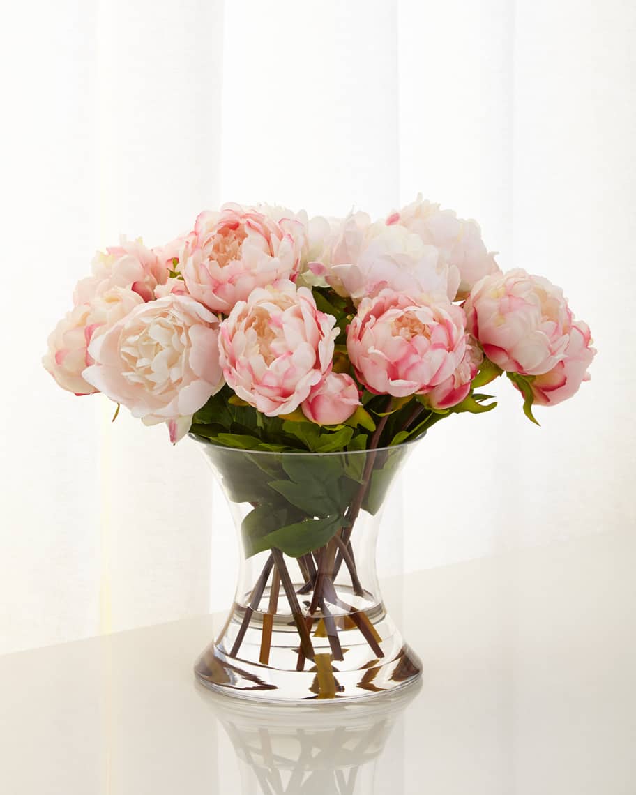 Image 1 of 3: Peonies N Pink Faux-Floral Arrangement