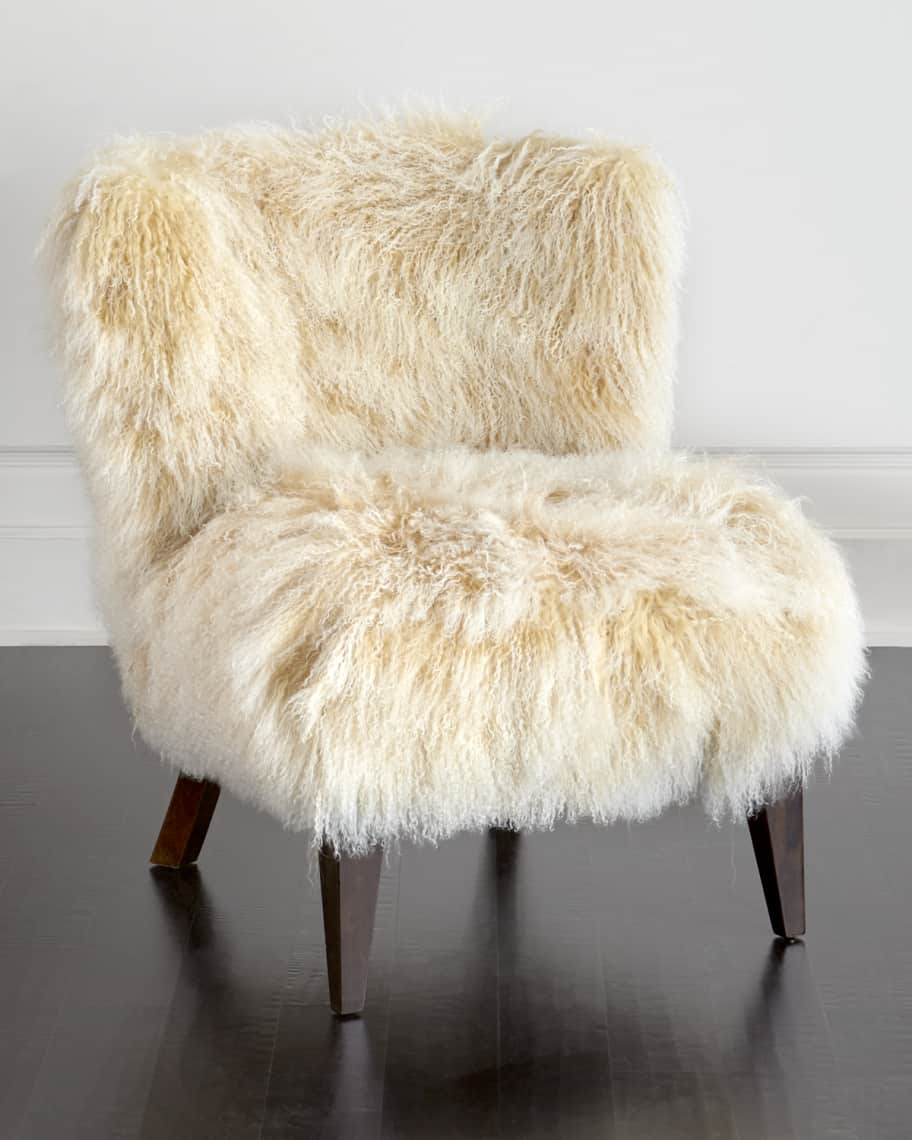 Chair with sheepskin sale