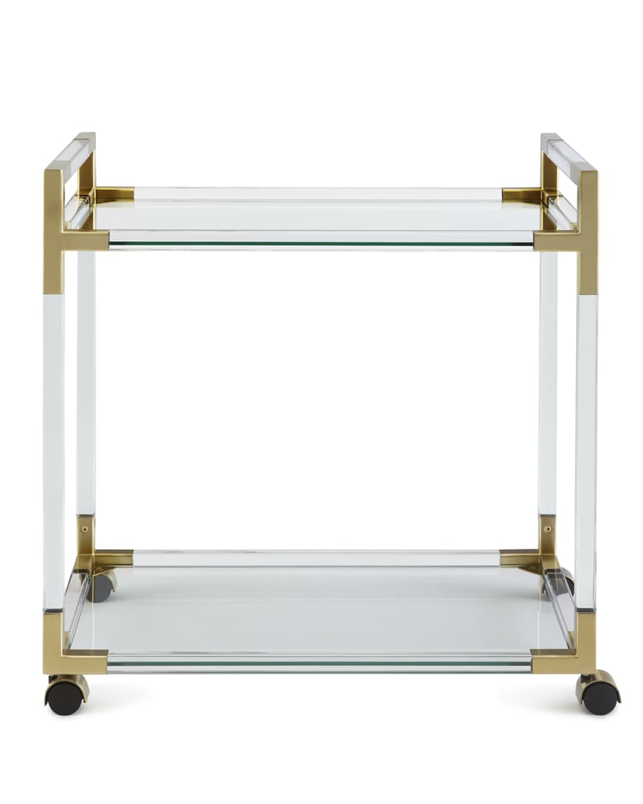 Jonathan Adler Jacques Acrylic & Brass Bar Cart