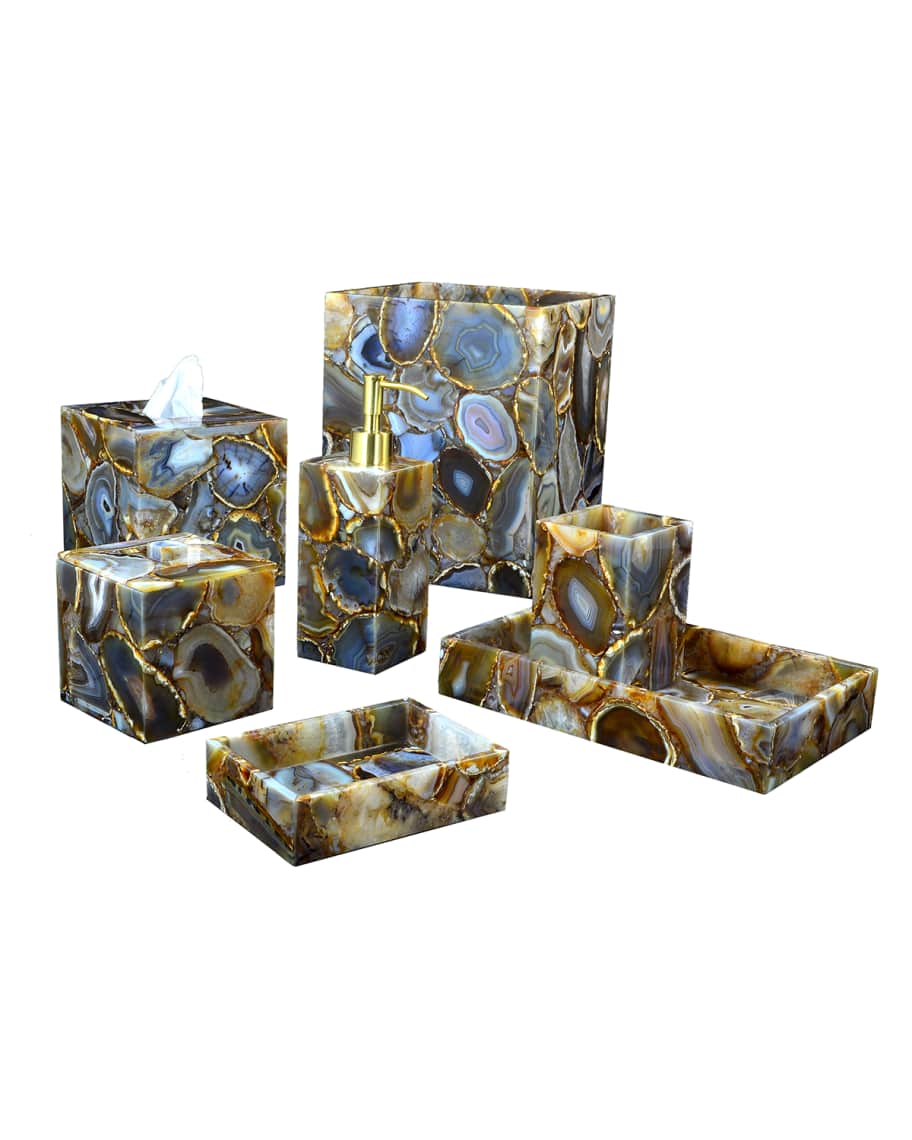 Image 2 of 2: Taj Agate Wastebasket