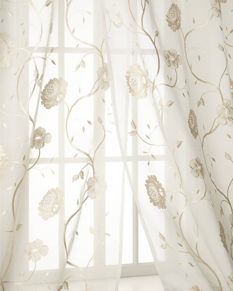 Image 1 of 1: Each 108"L Regal Embroidered Floral Sheer
