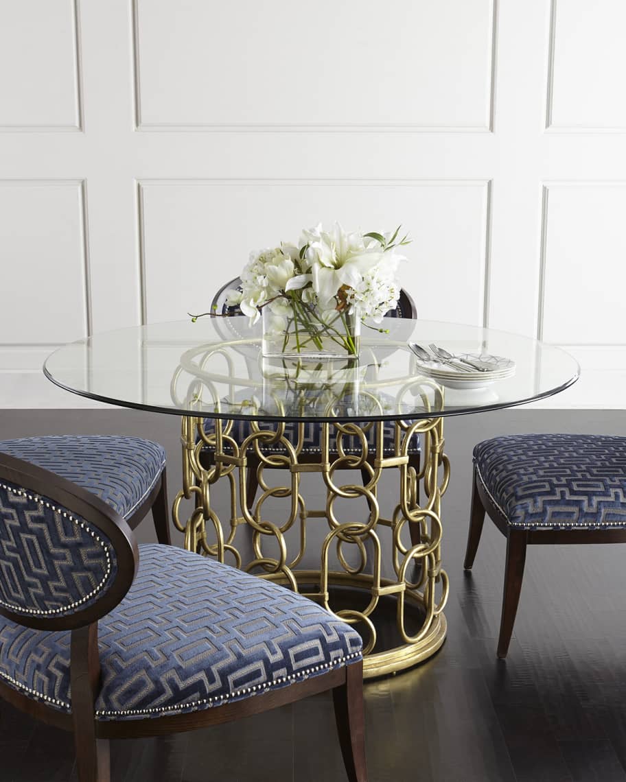 Bernhardt glass discount dining table