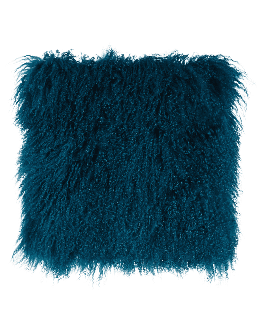Massoud Teal Tibetan Lamb Pillow Horchow