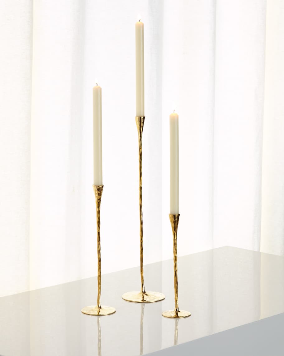 Image 1 of 2: Faceted Pinched Candleholders, 3-Piece Set