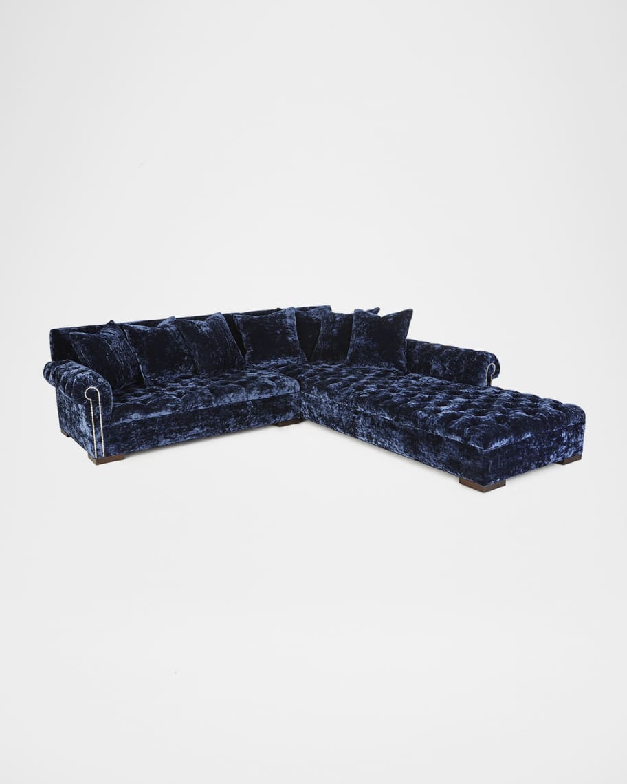 Haute House Divine Crushed Velvet Right Chaise Sectional 114 Horchow