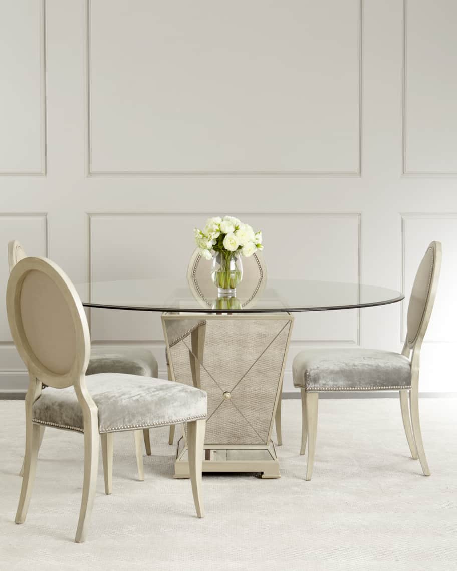Image 1 of 2: Milo Mirrored Dining Table