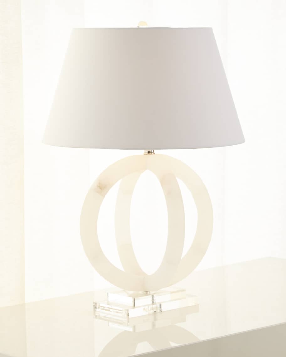 Image 2 of 2: Circular Alabaster Lamp