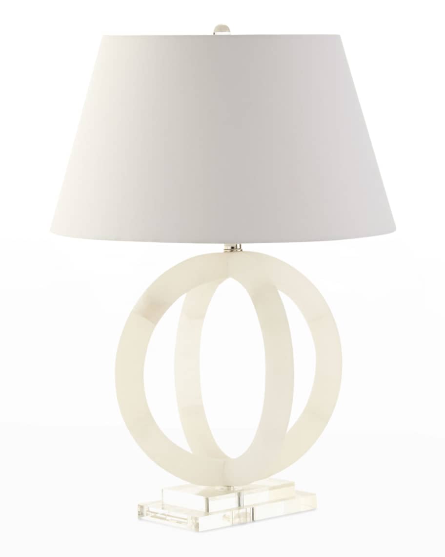 Image 1 of 2: Circular Alabaster Lamp
