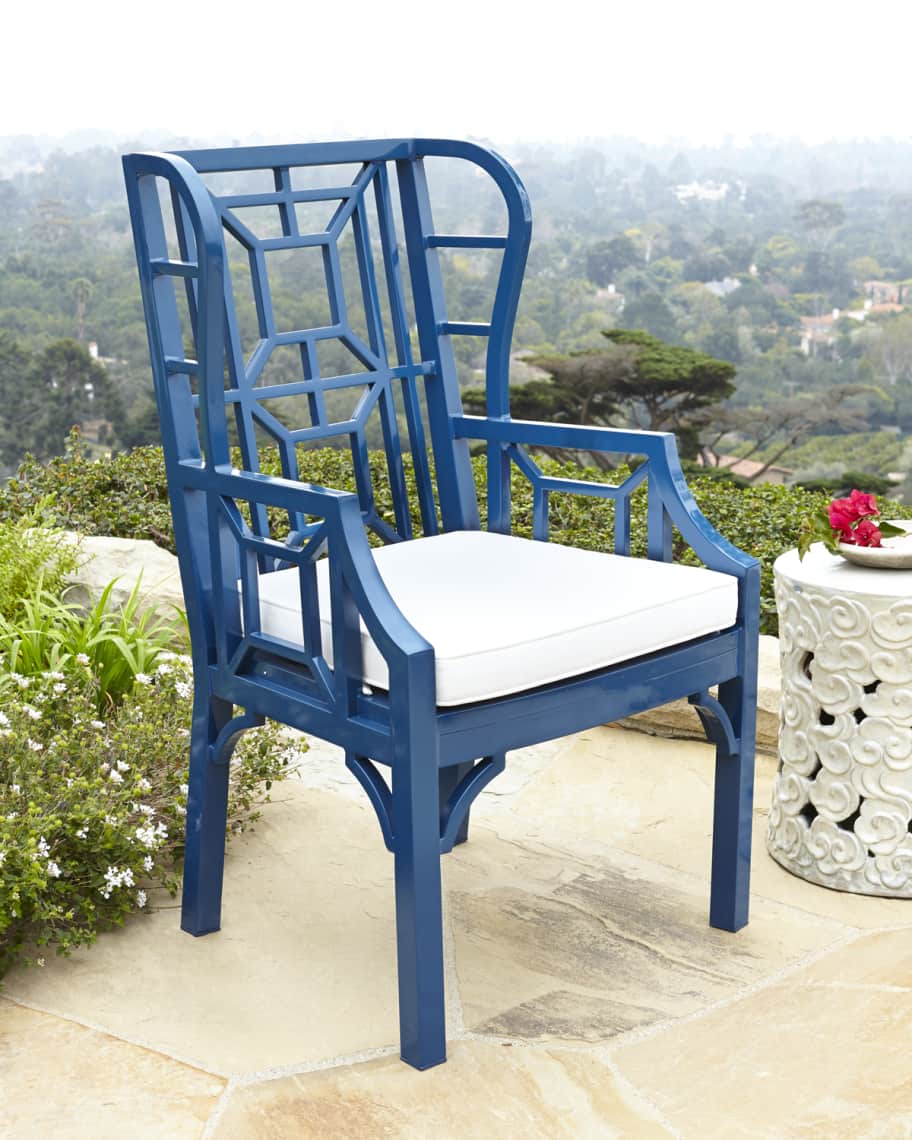 White and blue patio chairs sales