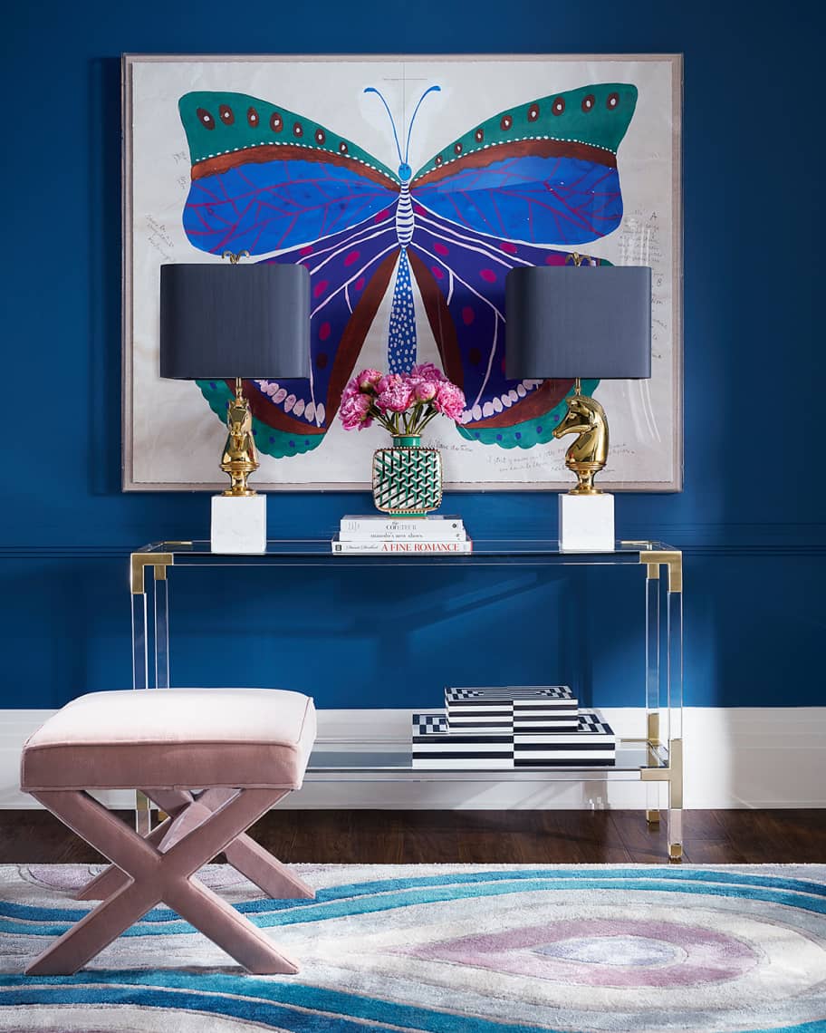 Image 2 of 3: Jacques Acrylic & Brass Console